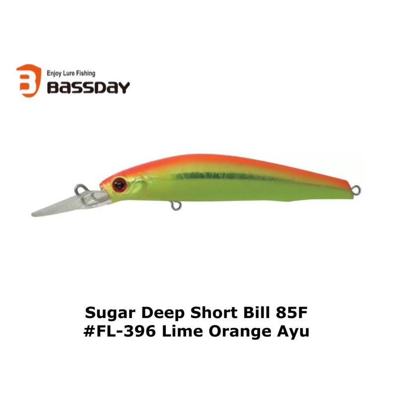 Bassday Japan Sugar Deep Short Bill 85F #FL-396 Lime Orange Ayu