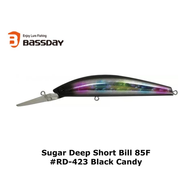 Bassday Japan Sugar Deep Short Bill 85F #RD-423 Black Candy