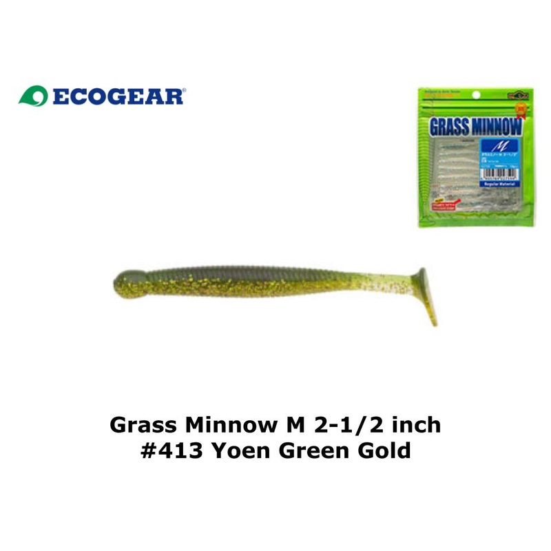Ecogear Grass Minnow M 2-1/2 inch #413 Yoen Green Gold