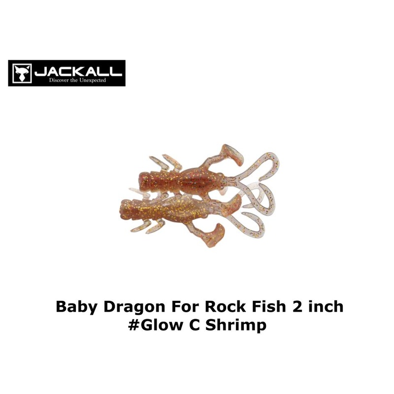 Jackall Baby Dragon For Rock Fish 2 inch #Glow C Shrimp