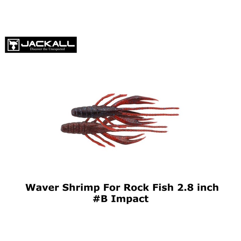 Jackall Waver Shrimp For Rock Fish 2.8 inch #Blood Impact