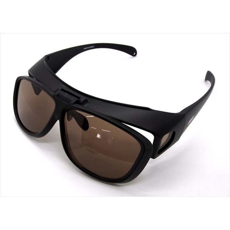 Heart Optical Polarized Glasses Overglasses Flip-Up COV03-2 Brown