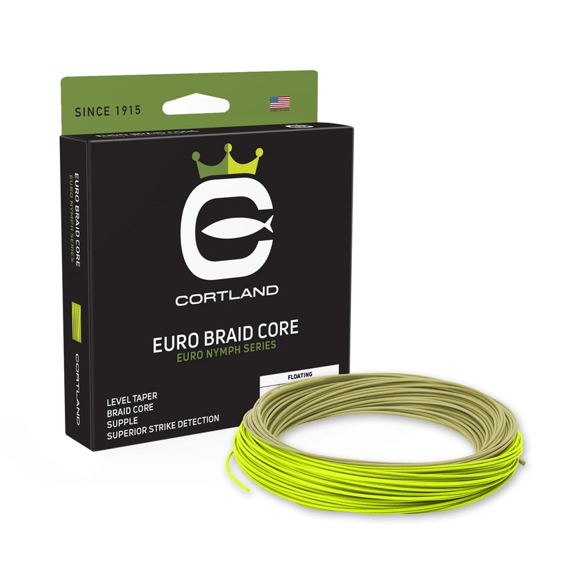 Cortland Euro Nymph Braid Core Fly Line - Sage Green/Chartreuse .22 - Level